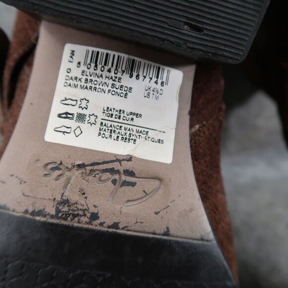 Clarks Shoes Womens 7 Bootie Fashion Buckle Strap Zip Leather Brown Elvina Haze - Picture 15 of 15